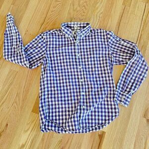 J Crew Shirt Mens Medium Slim Fit purple Gingham Plaid Button Down Long Sleeve‎